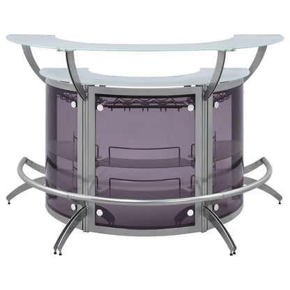 Dallas 3-piece Curved Freestanding Home Bar Cabinet Silver