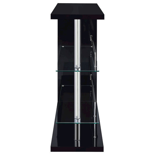 Prescott Rectangular Home Wine Table Black High Gloss
