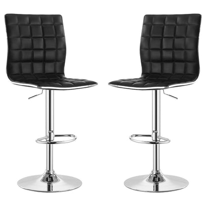 Ashbury Upholstered Adjustable Bar Stool Black (Set of 2)