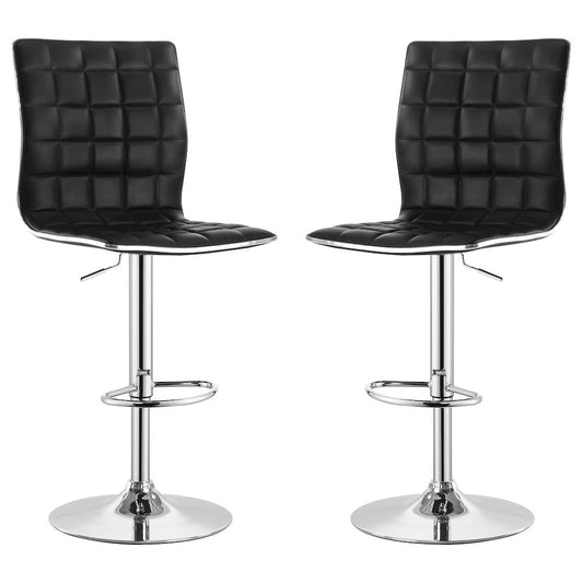 Ashbury Upholstered Adjustable Bar Stool Black (Set of 2)