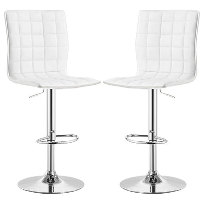 Ashbury Upholstered Adjustable Bar Stool White (Set of 2)
