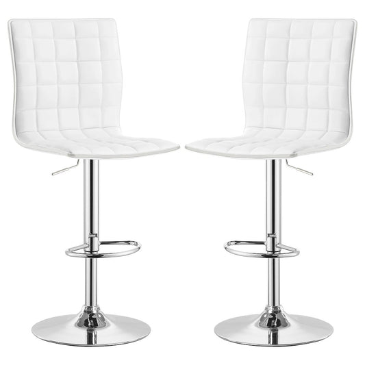 Ashbury Upholstered Adjustable Bar Stool White (Set of 2)
