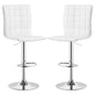 Ashbury Upholstered Adjustable Bar Stool White (Set of 2)