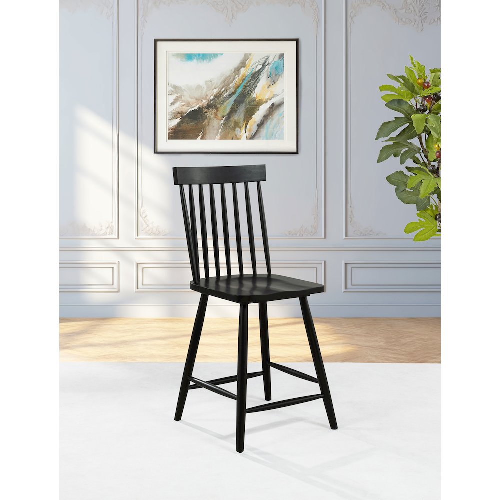 Andrews Windsor Counter Height Dining Side Chair Black