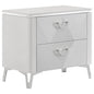 Cassia 2-drawer Nightstand Bedside Table White High Gloss