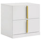 Ines 2-drawer Nightstand Bedside Table White High Gloss