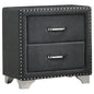 Melody Upholstered 2-drawer Nightstand Grey