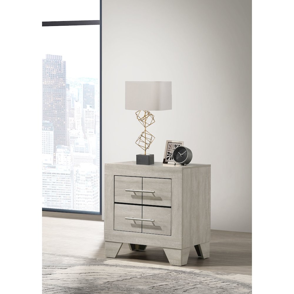 Trenton 2-drawer Nightstand Bedside Table Rustic Cream