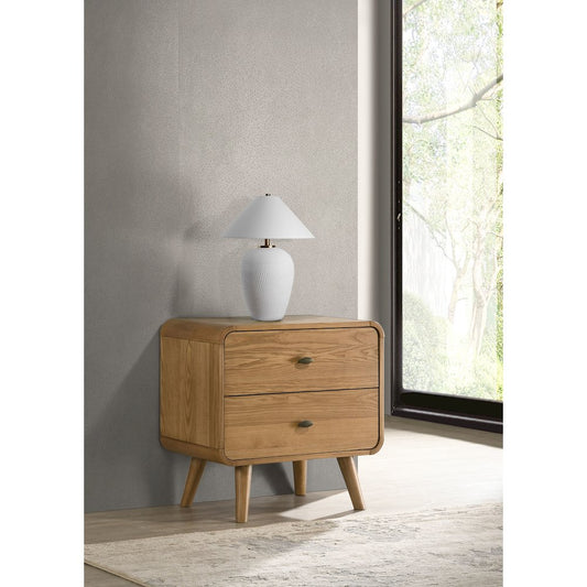 Robyn 2-drawer Nightstand Bedside Table Light Ash