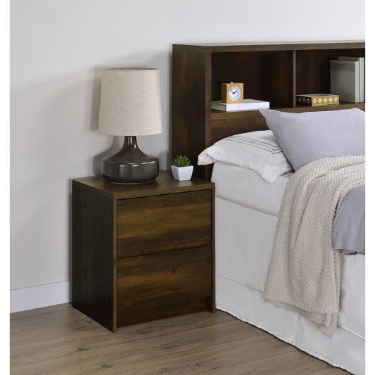 Westpark 2-drawer Nightstand LED Lights and USB Dark Pine