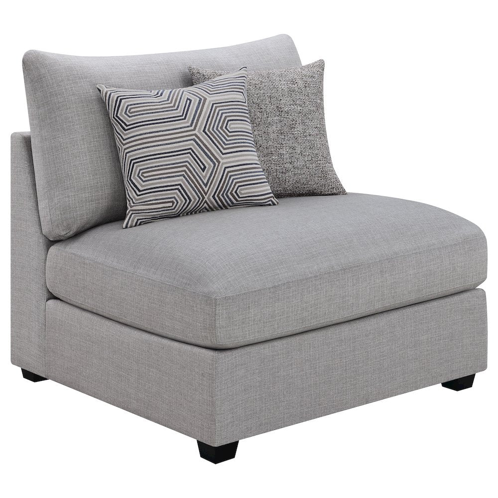 Cambria Upholstered Armless Chair Grey