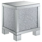 Gillian Rectangular Mirrored Acrylic Side End Table Silver