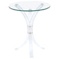 Laning Round Glass Top Acrylic Side Table Clear