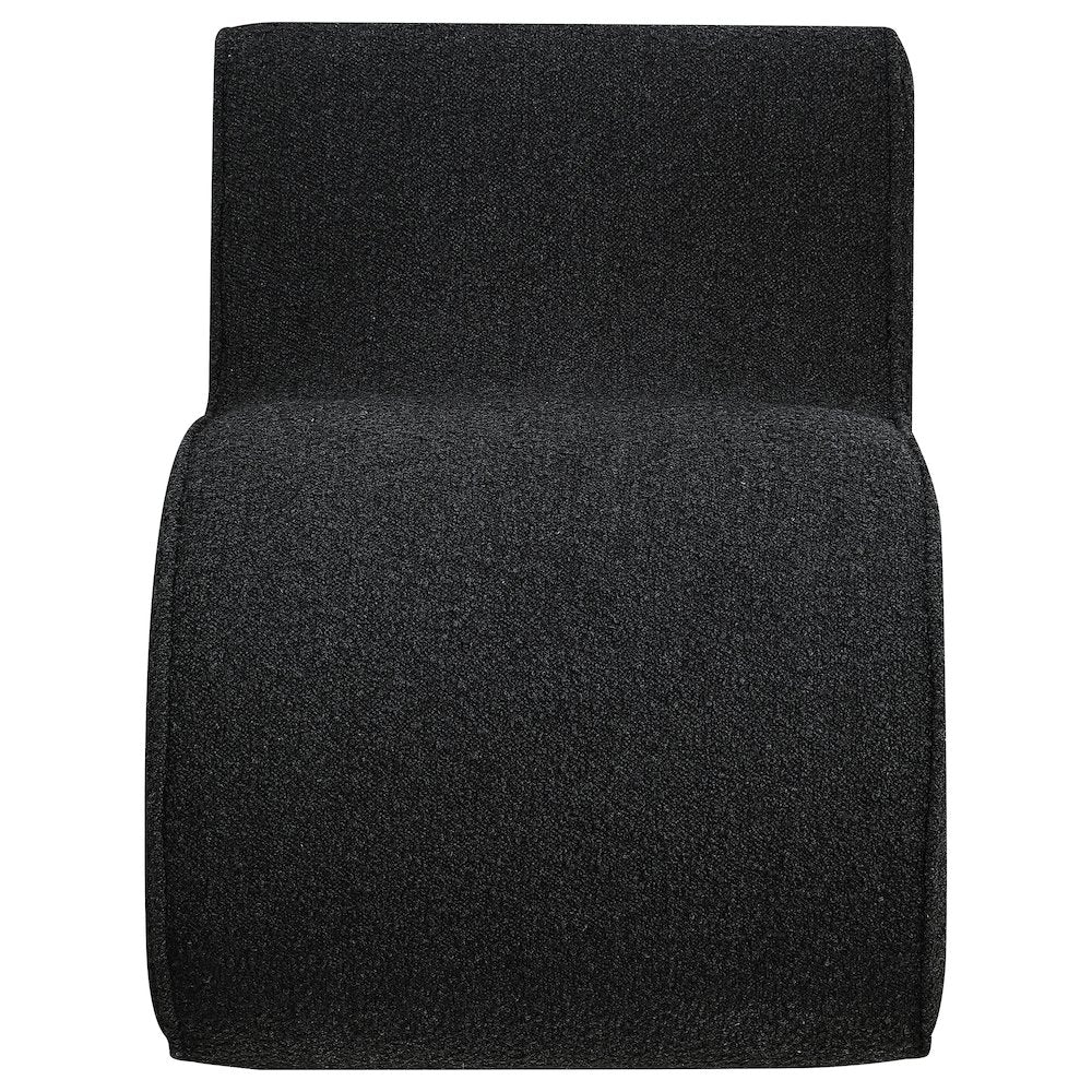 Ronea Boucle Upholstered Armless Curved Chair Charcoal