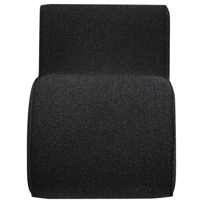 Ronea Boucle Upholstered Armless Curved Chair Charcoal