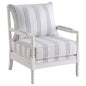 Blanchett Upholstered Bobbin Accent Chair White and Navy