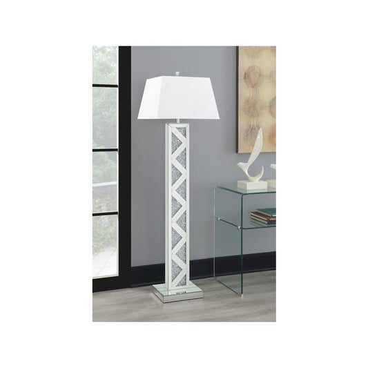 Carmen 65-inch Empire Mirrored Acrylic Floor Lamp Silver