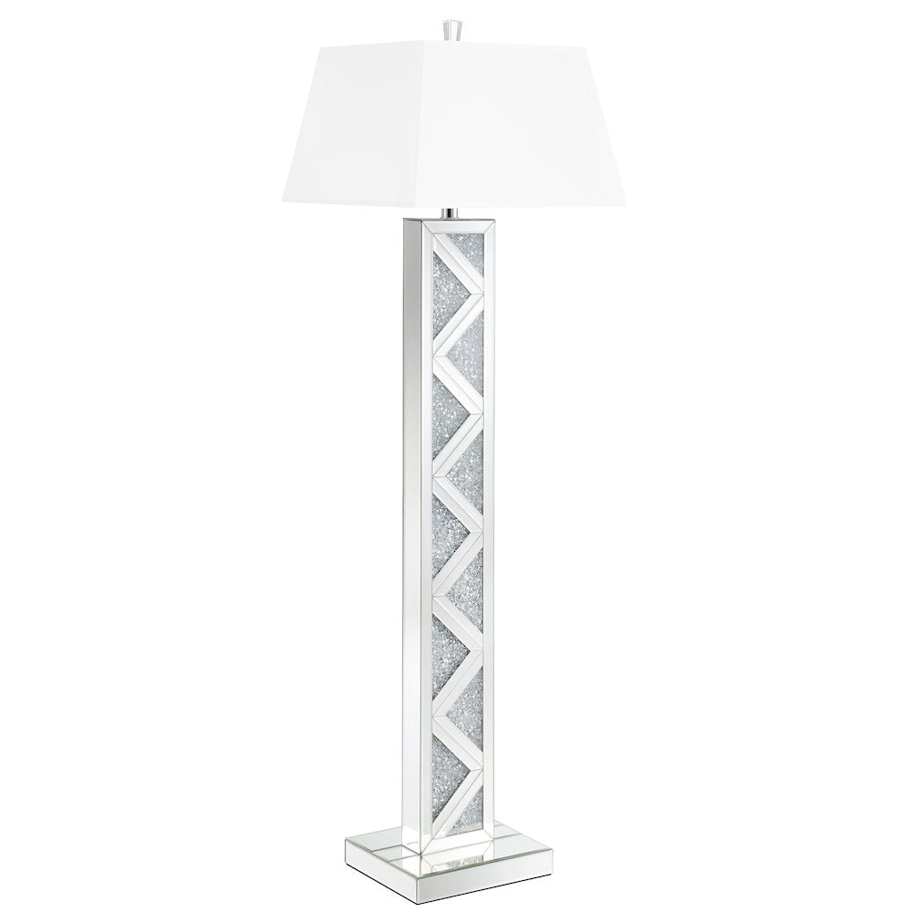 Carmen 65-inch Empire Mirrored Acrylic Floor Lamp Silver