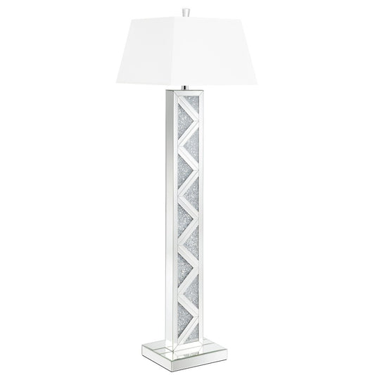 Carmen 65-inch Empire Mirrored Acrylic Floor Lamp Silver