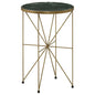 Eliska Round Green Marble Top Accent Side Table Antique Gold
