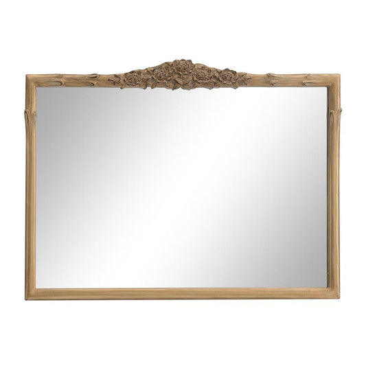 Sylvie French Provincial Rectangular Mantle Mirror Vintage Brown