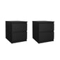 Scottsdale 2 Drawer Nightstand - Set of 2, Black Woodgrain