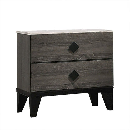 Madelyn night stand in Rustic Gray Walnut and Faux Marble Top