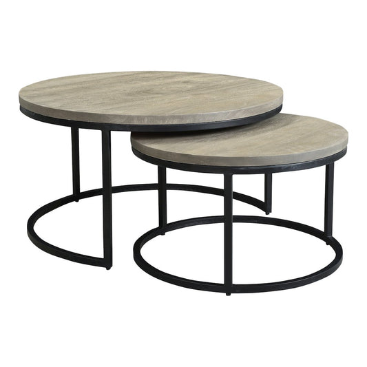 Drey Round Nesting Coffee Tables Grey Set Of Two