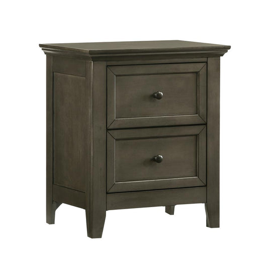 Nightstand, 2 Drawer in Gray