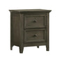Nightstand, 2 Drawer in Gray