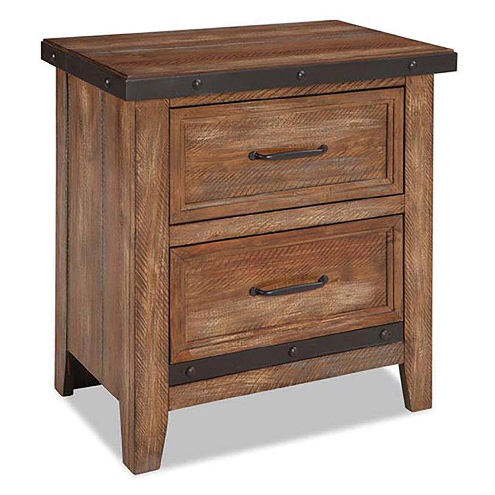 Nightstand, 2 Drawer in Canyon Brown