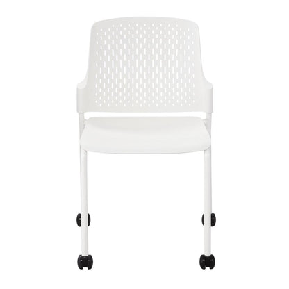 Stack Chair with Casters, White set of 4
