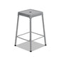 Counter-Height Steel Stool, Backless, Supports Up to 250 lb, 25" Seat Height, Silver