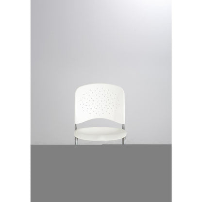 Rêve Series Guest Chair W/ Straight Legs, Latte Plastic, Silver Steel, 2/Carton