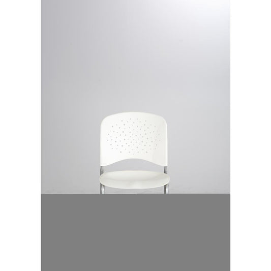 Rêve Series Guest Chair W/ Straight Legs, Latte Plastic, Silver Steel, 2/Carton