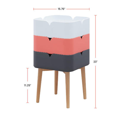 End Table with 3 Square Stacking Storage Bins