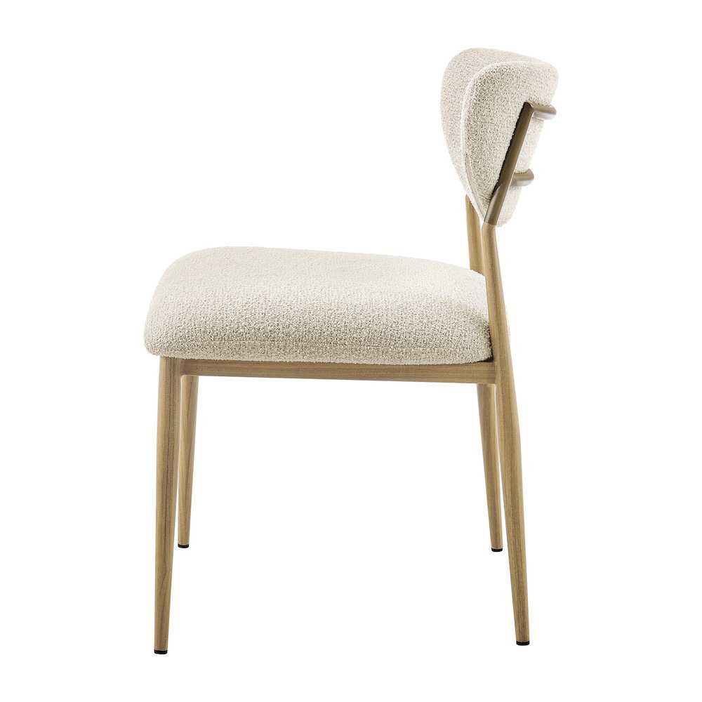 Zoey Boucle Dining Side Chair Natural Legs, (Set of 2)