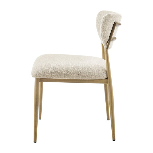 Zoey Boucle Dining Side Chair Natural Legs, (Set of 2)