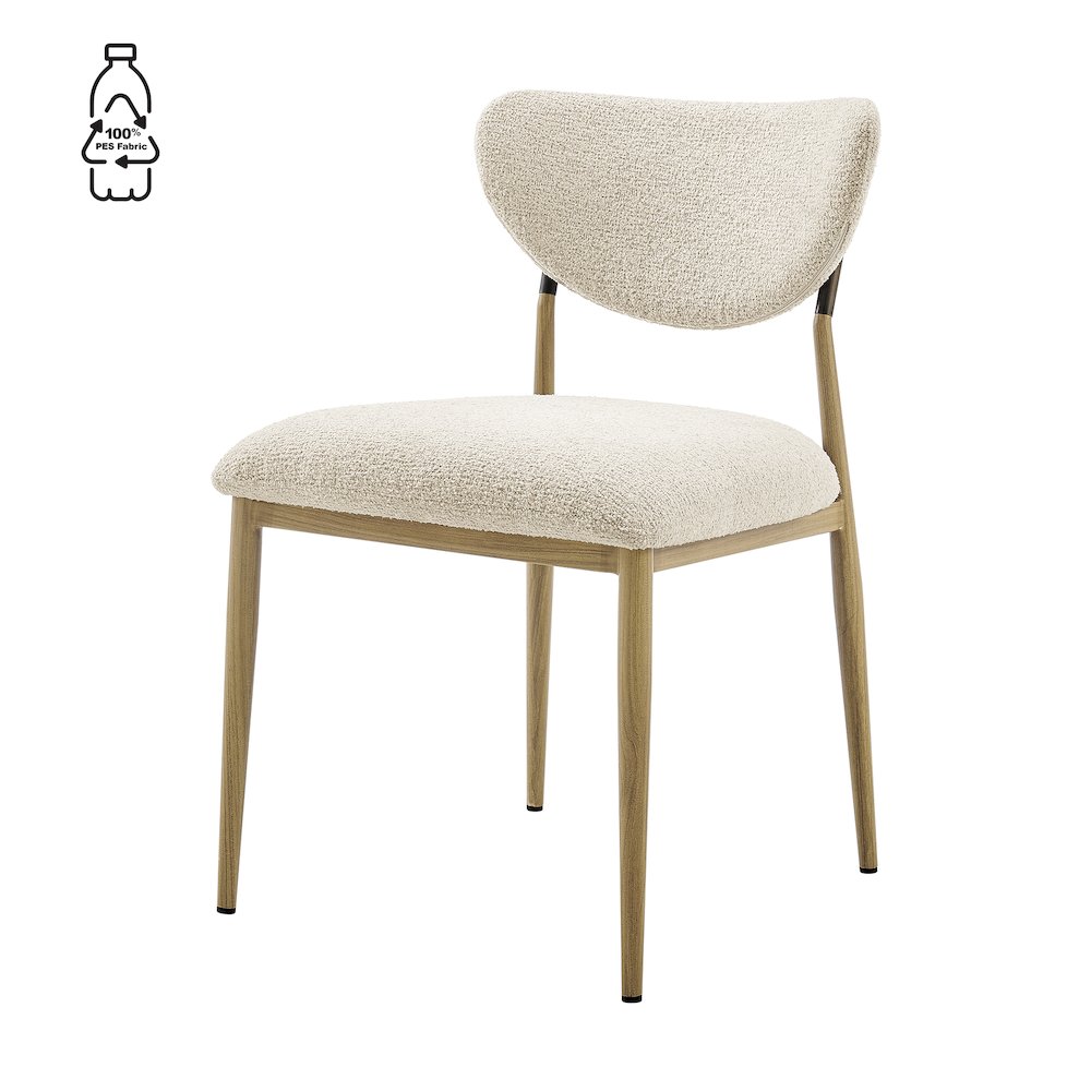 Zoey Boucle Dining Side Chair Natural Legs, (Set of 2)