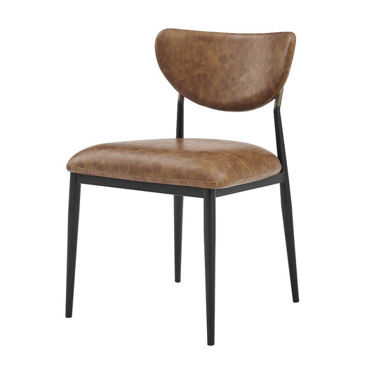 Zoey Faux Leather Dining Side Chair Black Legs, (Set of 2)