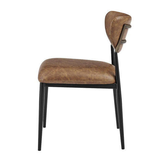 Zoey Faux Leather Dining Side Chair Black Legs, (Set of 2)