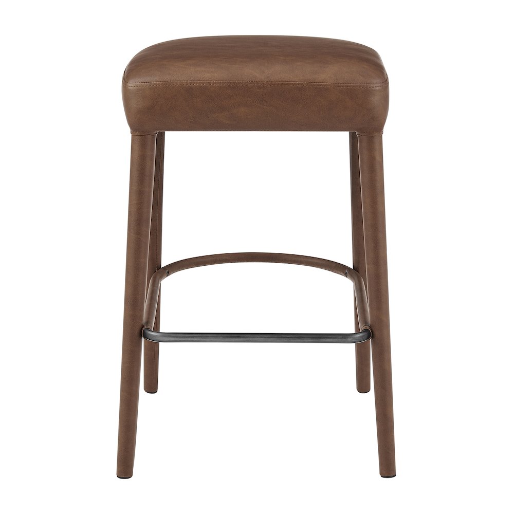 Rylee Faux Leather Backless Counter Stool, (Set of 2)
