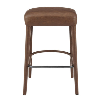 Rylee Faux Leather Backless Counter Stool, (Set of 2)