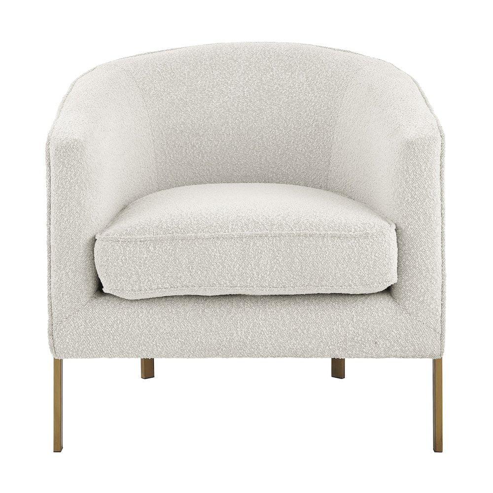 Harrod Boucle Accent Arm Chair Antique Gold Legs
