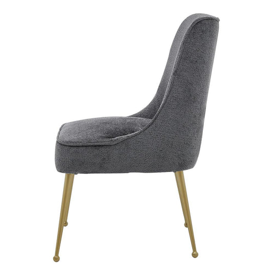 Cedric KD Fabric Dining Side Chair Gold Legs, (Set of 2)
