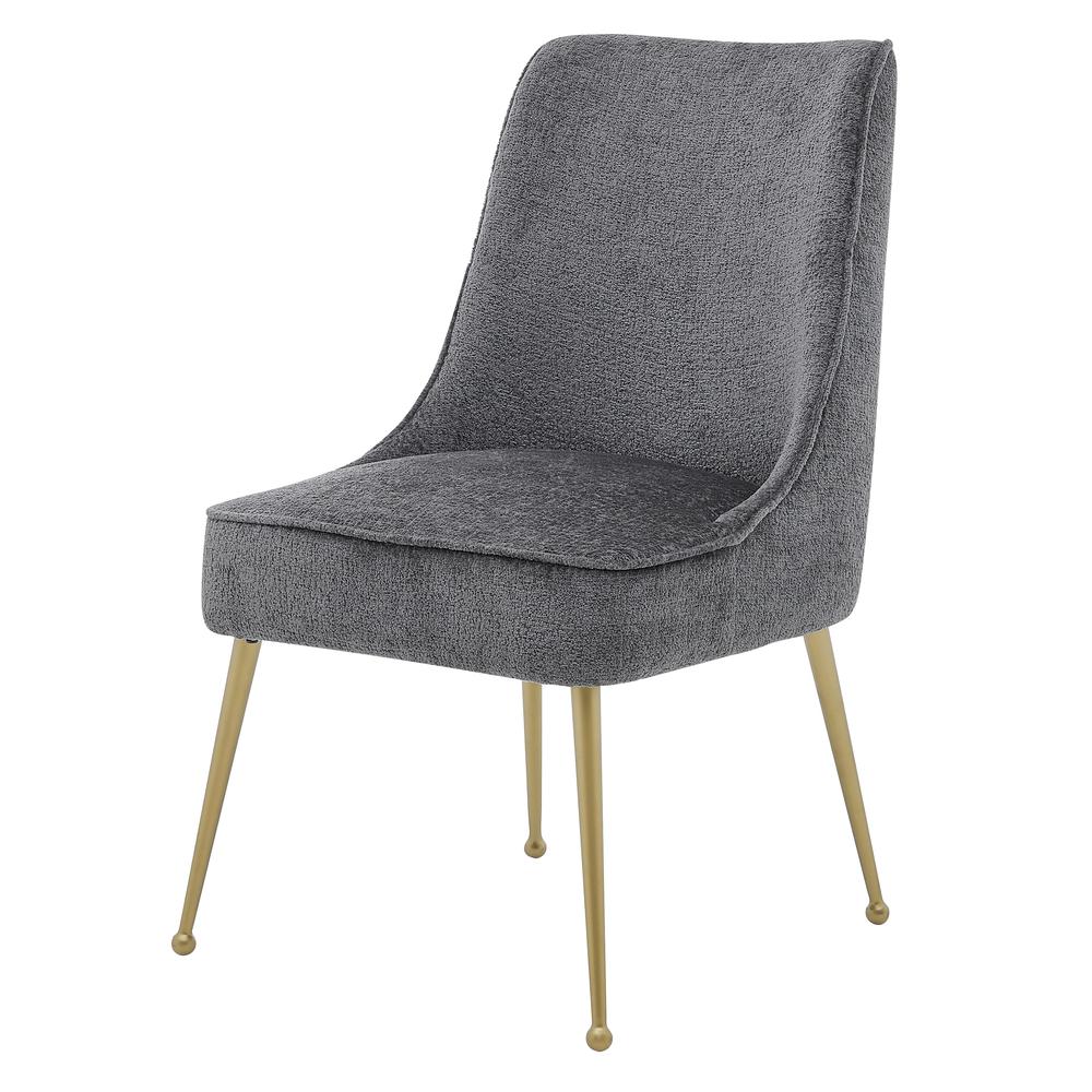 Cedric KD Fabric Dining Side Chair Gold Legs, (Set of 2)