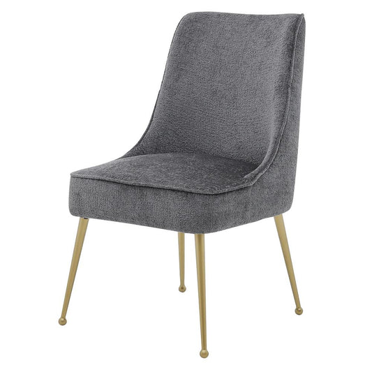 Cedric KD Fabric Dining Side Chair Gold Legs, (Set of 2)