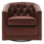 Walsh Top Grain Leather Swivel Accent Arm Chair
