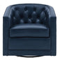 Walsh Top Grain Leather Swivel Accent Arm Chair