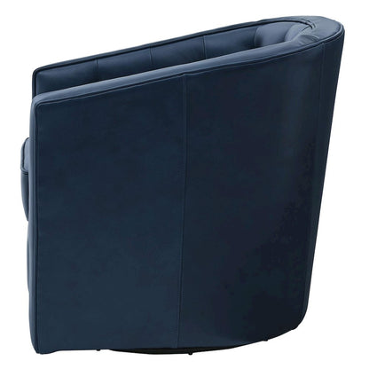 Walsh Top Grain Leather Swivel Accent Arm Chair